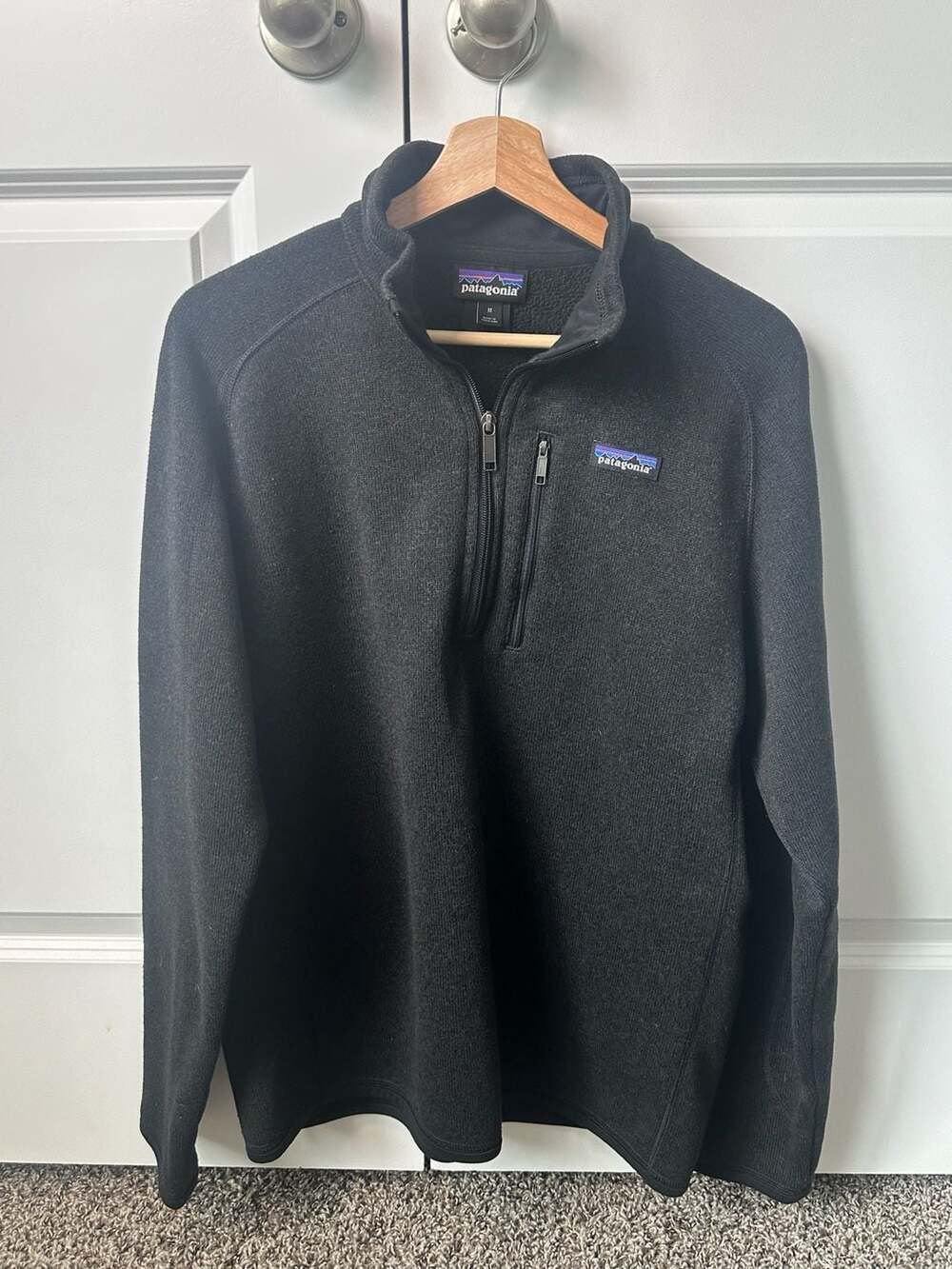 Patagonia Men's Better Sweater 1/4-Zip Fleece Pullover Black Medium